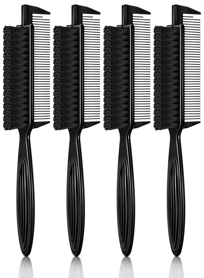 Rozer 4 Pcs Barber Fade Brush -2-in-1 Nylon Brush with Comb Professional for Barber and Stylist Comb Hair Styling Tool - Image 1